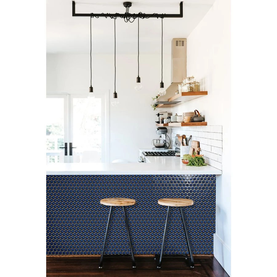 Мозаика Bonaparte Керамогранитная мозаика Round midnight blue 28х28 синяя 33х31,2 см