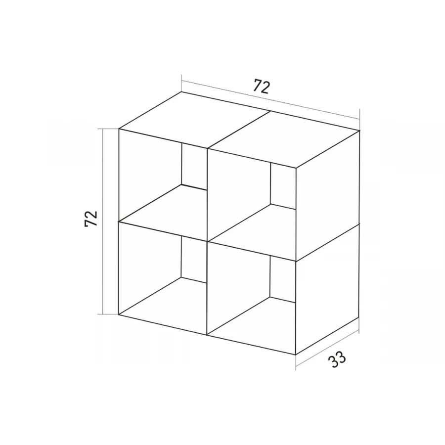 Стеллаж MixLine белый текстура 4 ячейки,крепеж ЛДСП 550349 72x72x33 см