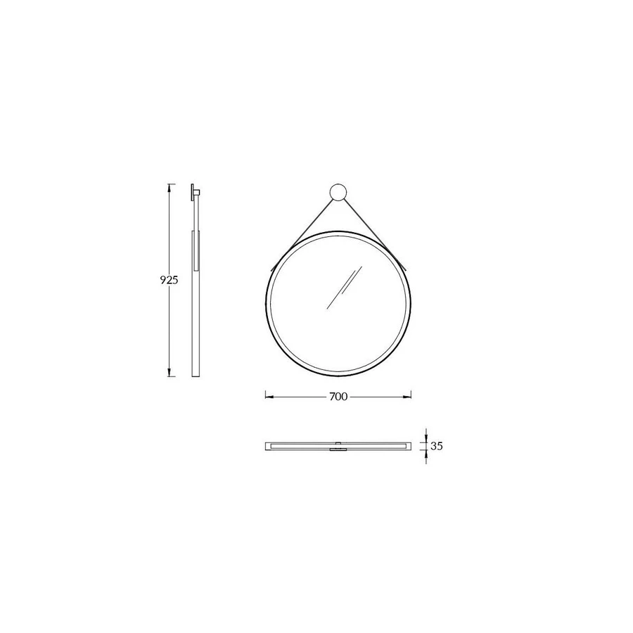 Зеркало Kerama Marazzi Cono круглое черное матовое CO.mi.70\BLK 70х70 см