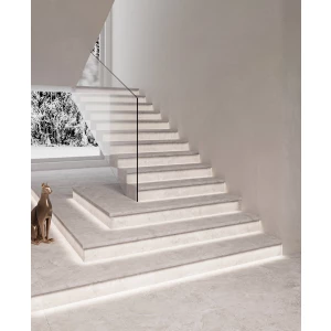 Керамогранит Ступени L Mystical Charm Bianco Matt ступень с подступенником матовый кремовый 120х32 см