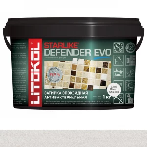 Затирка Litokol Starlike Defender EVO антибактериальная эпоксидная S.102 Bianco Ghiaccio L0485540002 1 кг