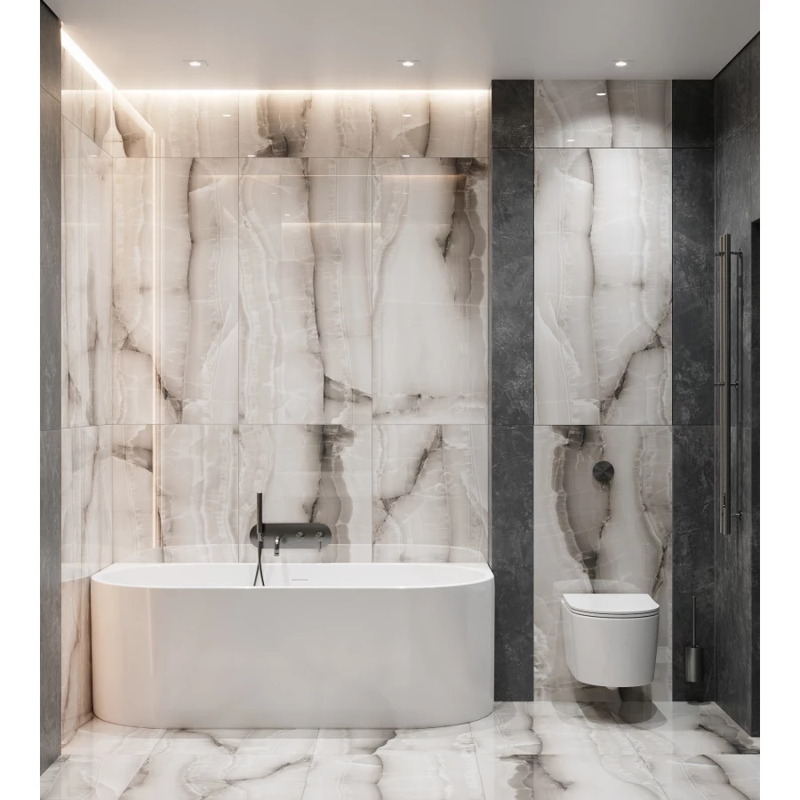 Керамогранит Arcadia Ceramica Onyx Silk Full Polished светло-серый FP1037-A 120х60 см