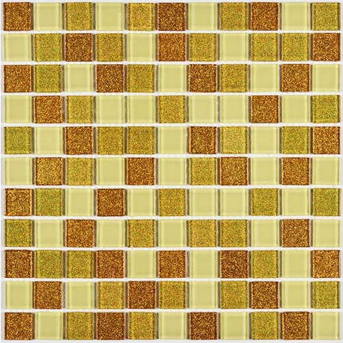 Мозаика Bonaparte Стеклянная мозаика Shine Gold 25х25 металлизированная глянцевая золотая 30х30 см