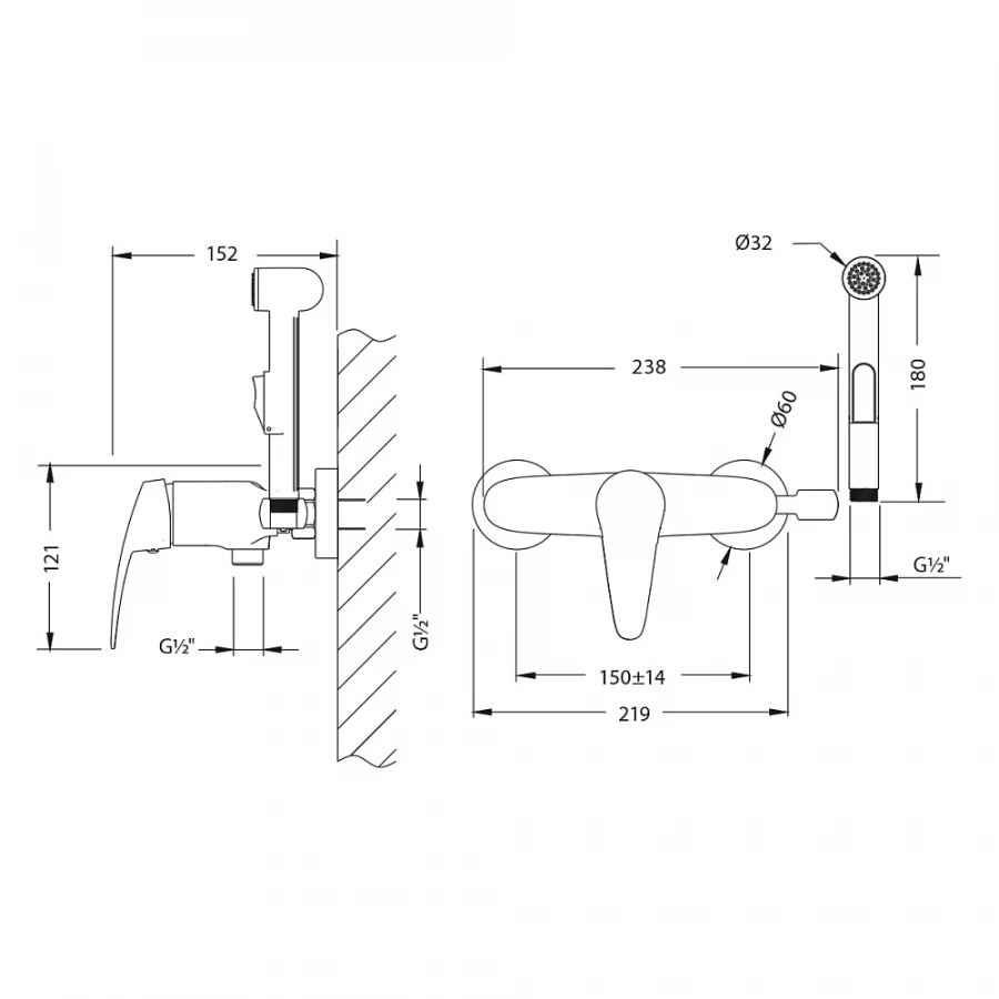 Смеситель Lemark с гигиеническим душем Linara LM0418C
