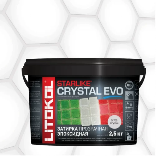 Затирка Litokol Starlike Crystal EVO эпоксидная для мозаики S.700 Crystal L0485460003 2,5 кг