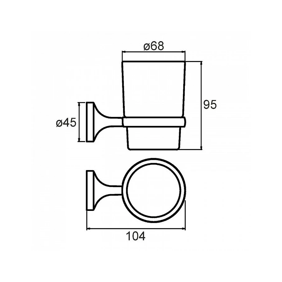 Подстаканник одинарный настенный Milardo Magellan матовое стекло MAGSMG0M45 10,4х6,8 см