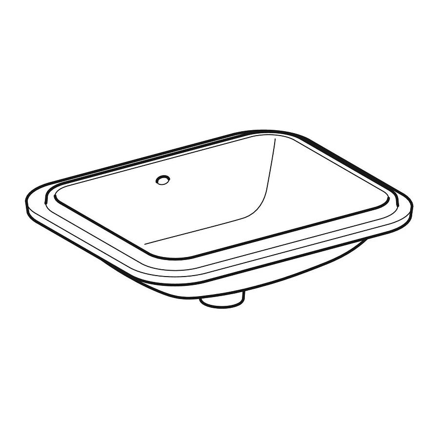 Раковина с установкой под столешницу Geberit VariForm прямоугольной формы Т1=45х35 см 500.760.01.2