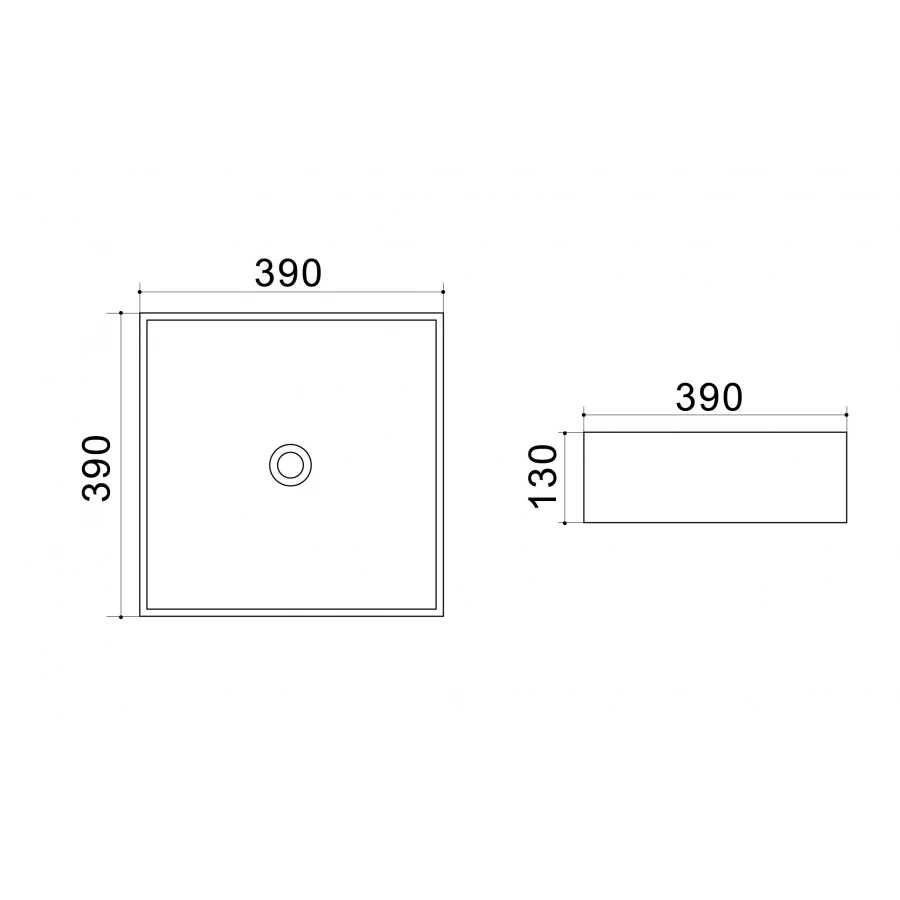 Раковина Azario накладная белая AZ41120 39х39х13 см