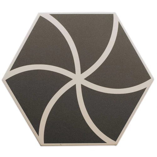 Керамогранит DNA Tiles Фэнси Wавес Грапhите / Fancy Waves Graphite матовый коричневый 127011 23х20 см