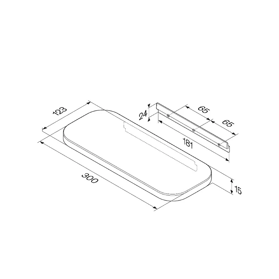 Полка для душа прямая Am Pm Func черный A8F37622