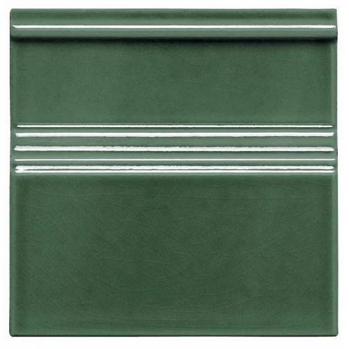 Плитка керамическая Adex Модерниста Родапие Cласиcо C/C Верде Осcуро / Modernista Rodapie Clasico C/C Verde Oscuro глянцевая зеленая ADMO5205 15х15 см