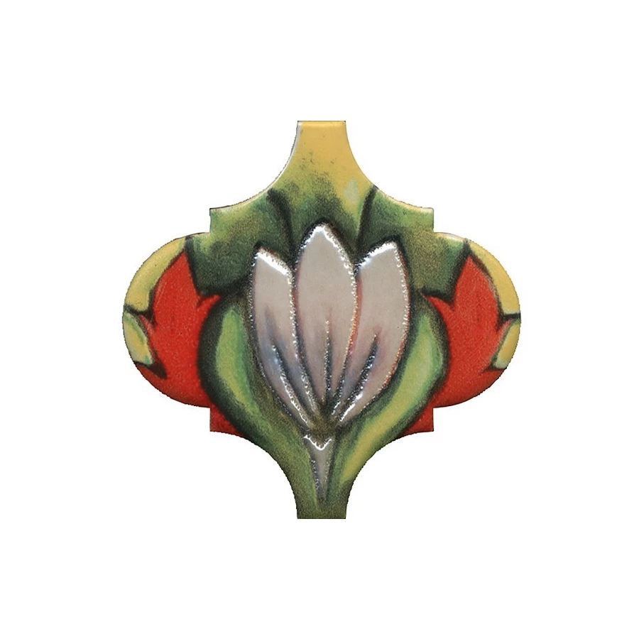 Плитка настенная Kerama Marazzi Арабески Тоскана 10 Декор глянцевый зеленый OS/A311/65000 6,5x6,5 см