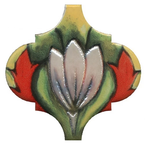 Плитка настенная Kerama Marazzi Арабески Тоскана 10 Декор глянцевый зеленый OS/A311/65000 6,5x6,5 см