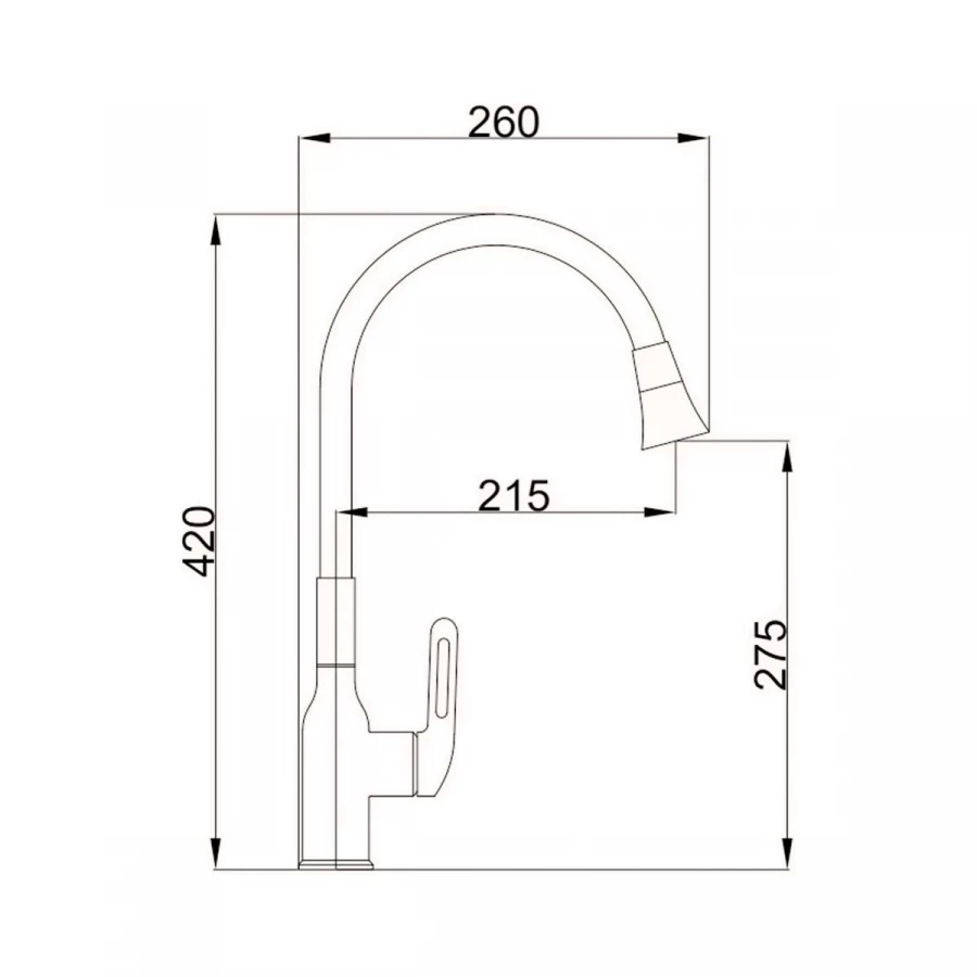Смеситель Haiba для кухни с гибким изливом и режимом душ оружейная сталь HB73825-3