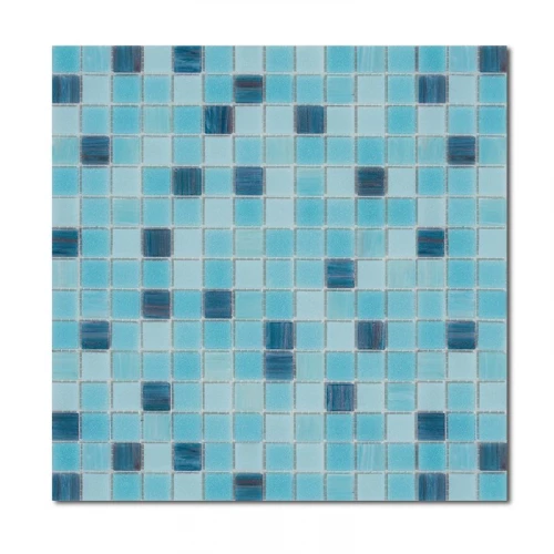 Стеклянная мозаика Rose Mosaic Aquatica Oriental R+ 2x2 смесь глянцевая голубая rose-oriental 32,7x32,7 см