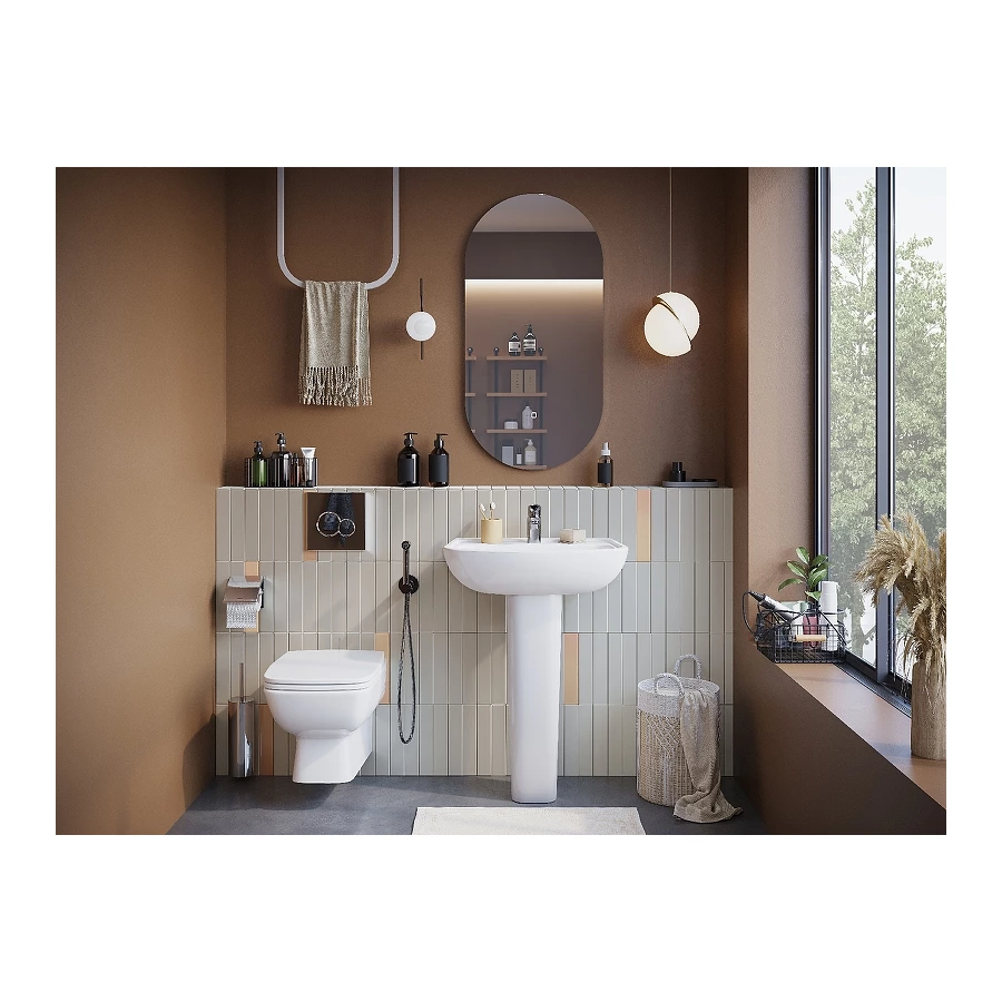 Унитаз Santek Нео пэк rimless подвесной безободковый с тонким сиденьем инсталляция панель черный матт 1.WH50.1.777