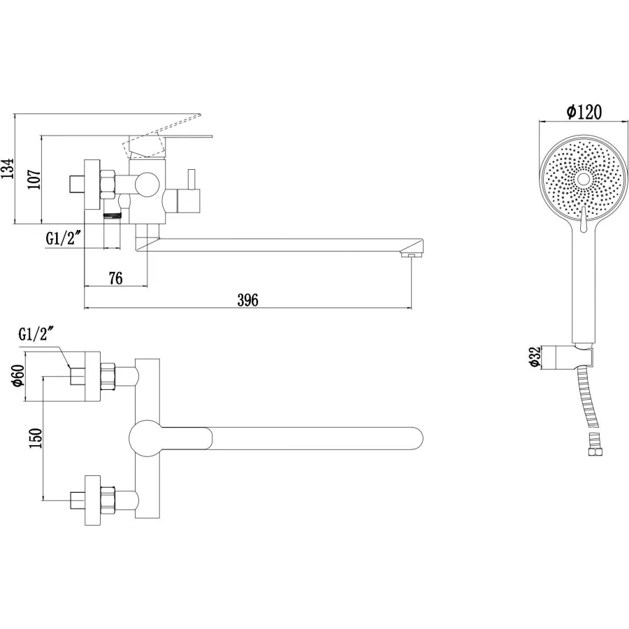 Смеситель Fmark для ванны FS8225W