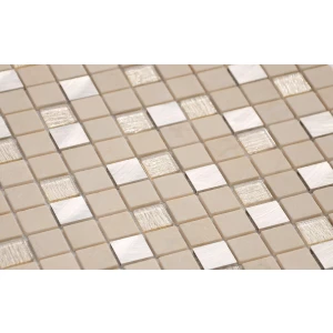 Мозаика из стекла и натурального камня LeeDo Ceramica Cream Velour бежевый 29,8x29,8 см