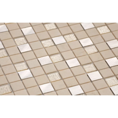 Мозаика из стекла и натурального камня LeeDo Ceramica Cream Velour бежевый 29,8x29,8 см