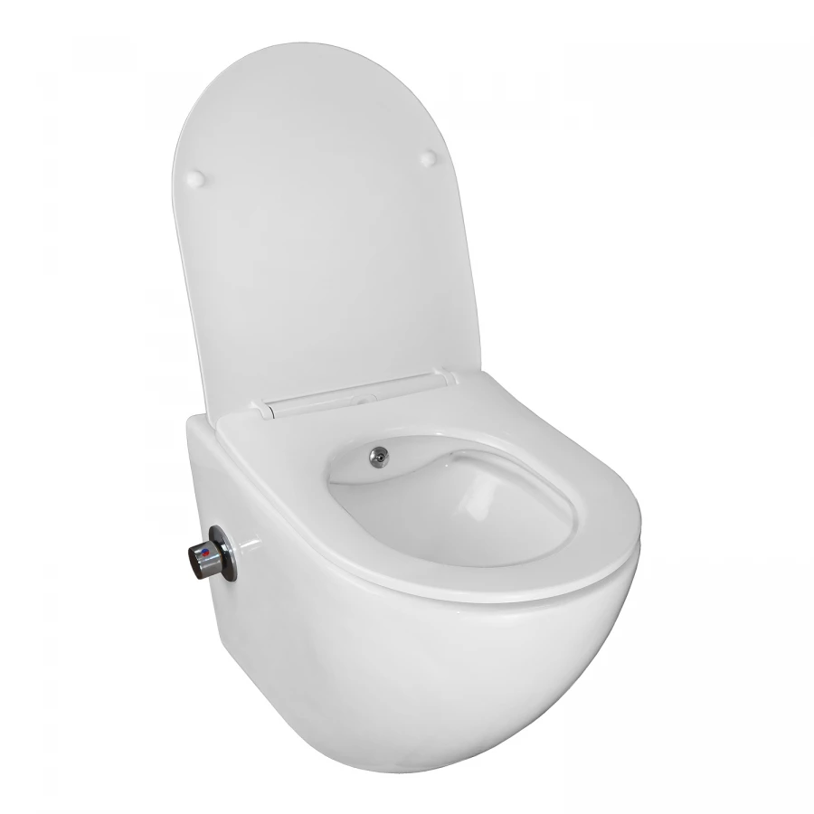 Унитаз подвесной c функцией биде Azario Allegro безободковый встроенный смеситель крышка с сиденьем микролифт AZ-3105B 36х49х36 см