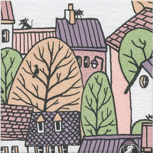 Декор Kerama Marazzi Городок 1 матовый фиолетовый OS/A222/5009 20x20 см