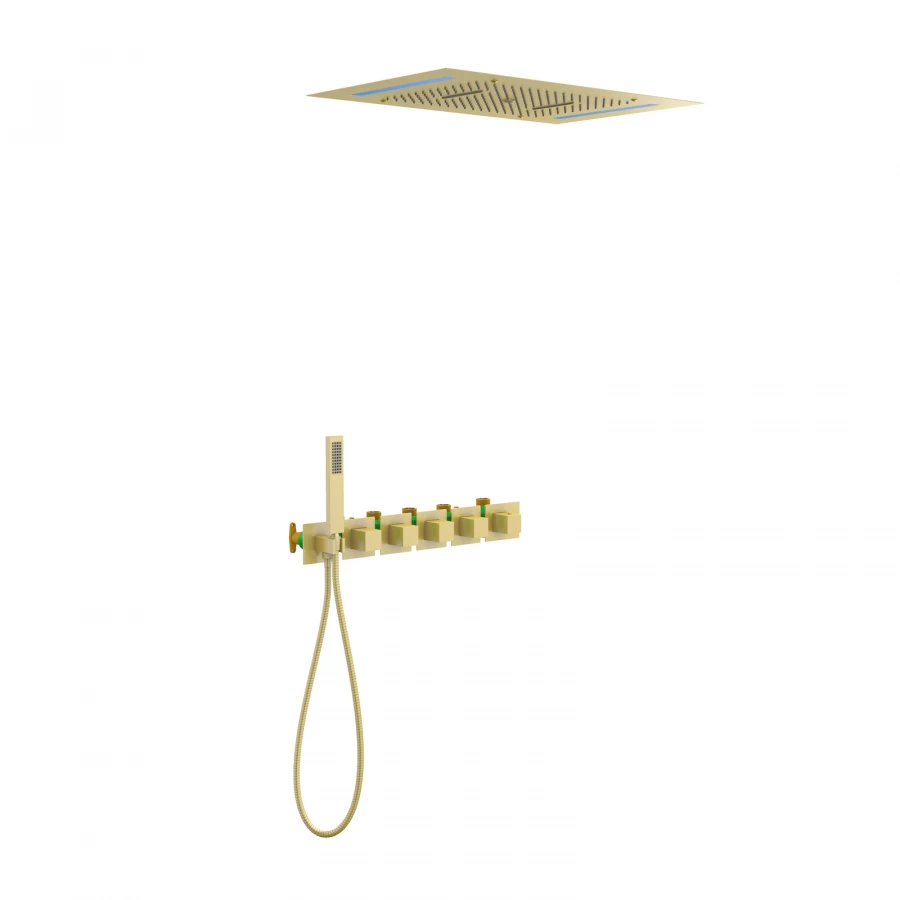 Душевая система встроенная с термостатом Timo Petruma золото матовое SX-5229/17SM