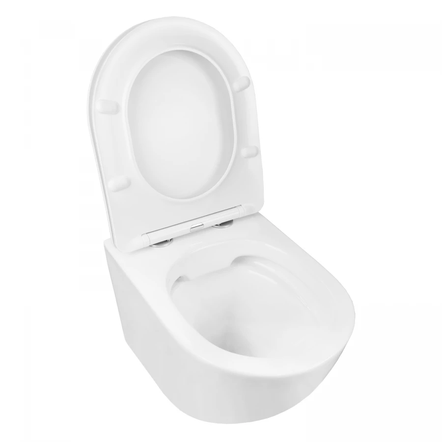 Унитаз подвесной Azario Grado безободковый в комплекте с сидением микролифт белый AZ-0046 SP 49х37х37 см