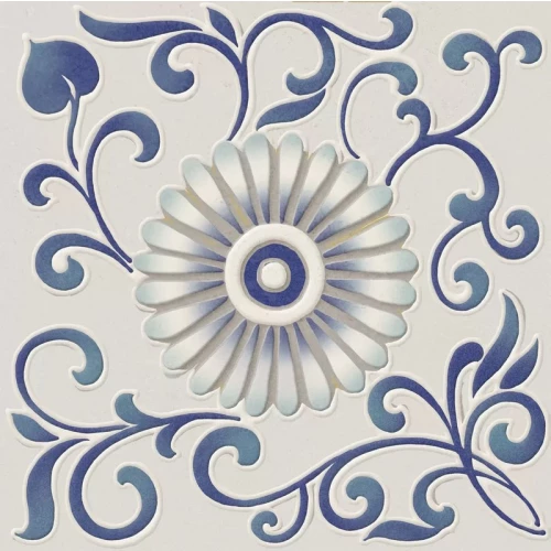 Плитка настенная Kerama Marazzi Шавен 6 Декор матовая синяя 2KMD3STA012BN 20x20 см