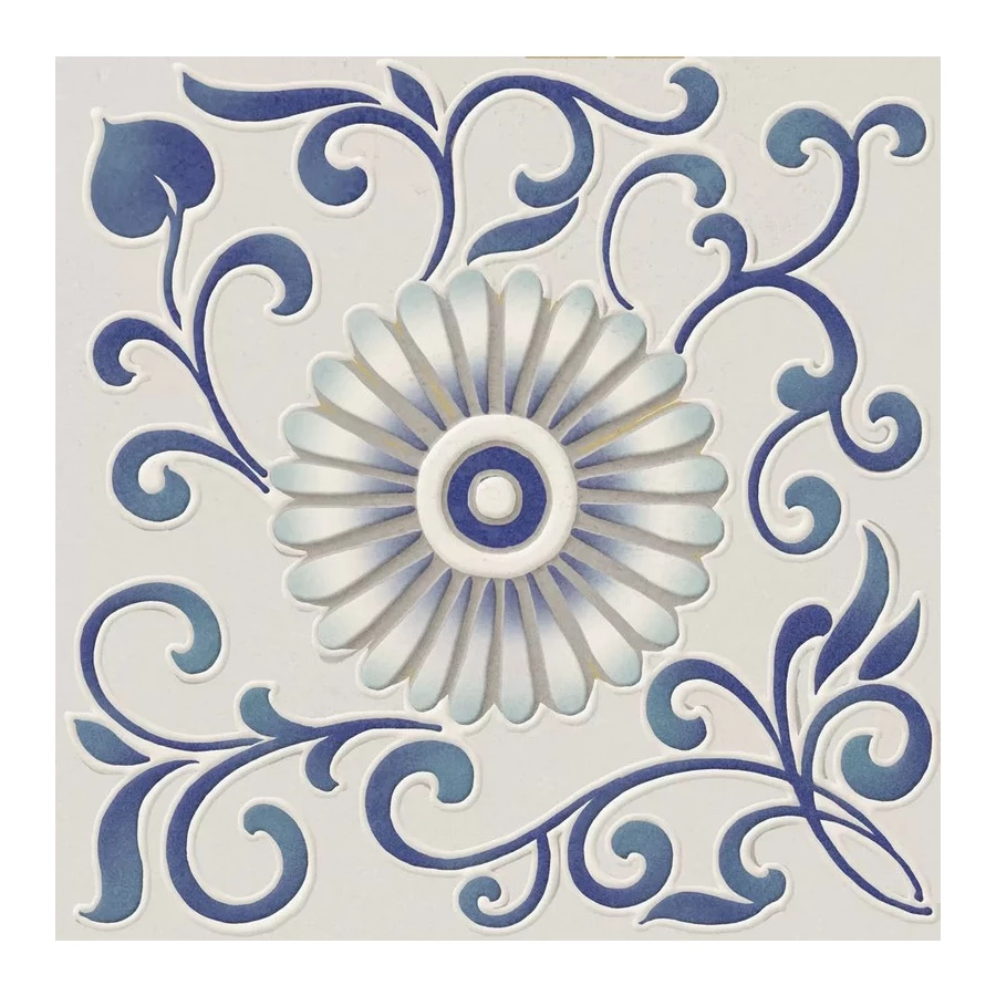 Плитка настенная Kerama Marazzi Шавен 6 Декор матовая синяя 2KMD3STA012BN 20x20 см