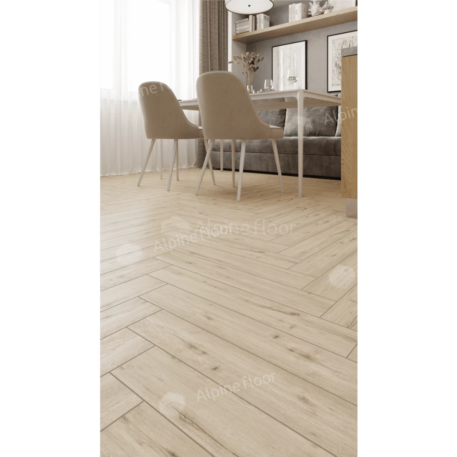 Ламинат Alpine Floor Herringbone Дуб Лион LF102-1 33 класс 8 мм 2.2034 кв.м 60.6х10.1 см