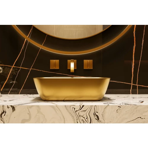 Раковина накладная Abber Rechteck золото матовое AC2200MMG