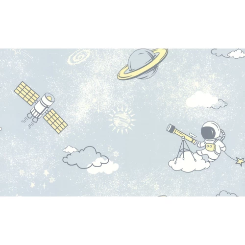 Обои флизелиновые Аспект Deluxe Акцент Космикс белые 70438-16 1,06х10,05 м