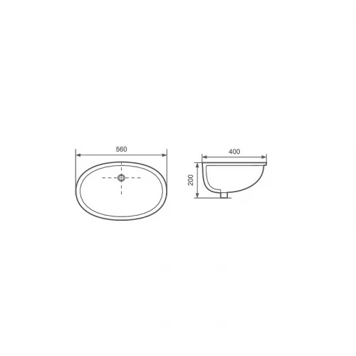 Раковина Aquatek для монтажа под столешницу AQ8091-00 56х40 см