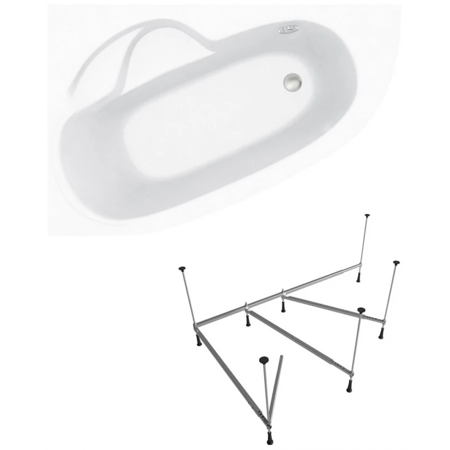 Акриловая ванна Lavinia Boho Bell Pro S1-3702160L левая (комплект 2 в 1) 160x105 см