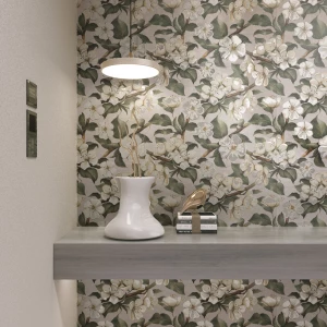 Декор Creanza Corten Grey Decor Shape+Glue Art 3D-глазурь матовый бело-зелёный SH1004-D 120х60 см