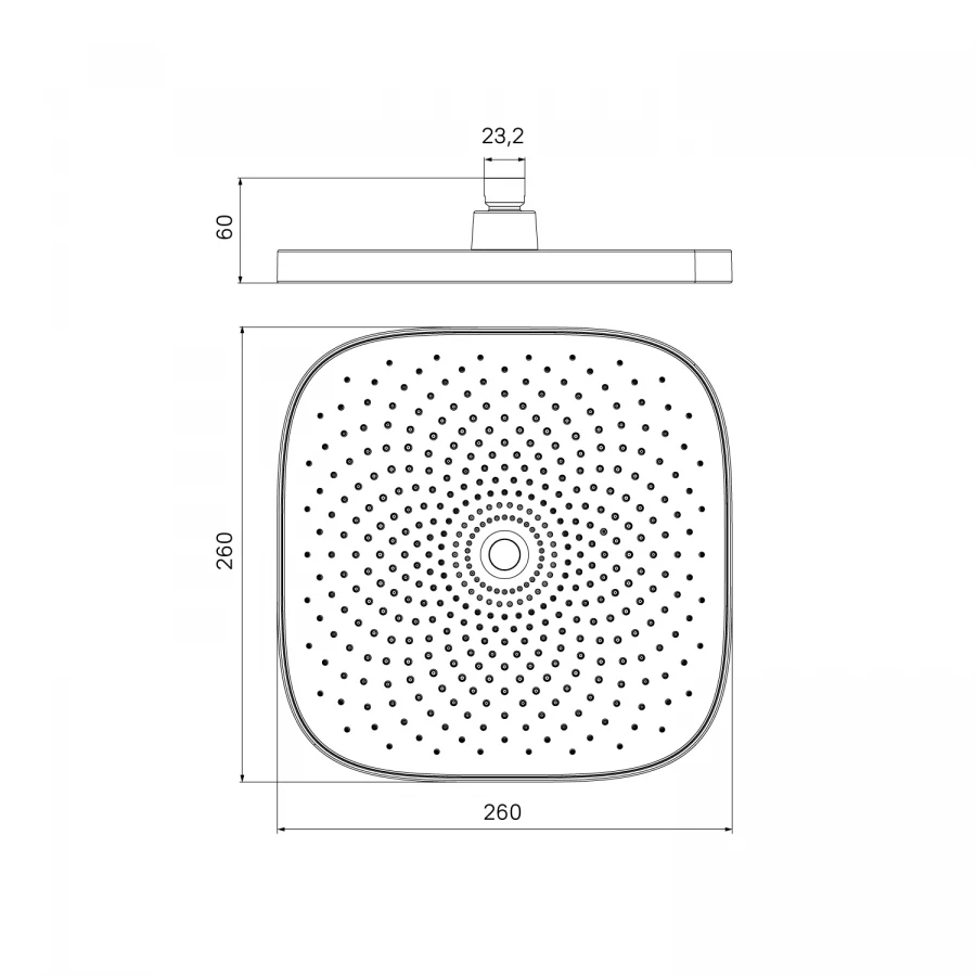 Душевая насадка Iddis верхняя квадратная хром SpaHome SPA26CSi64