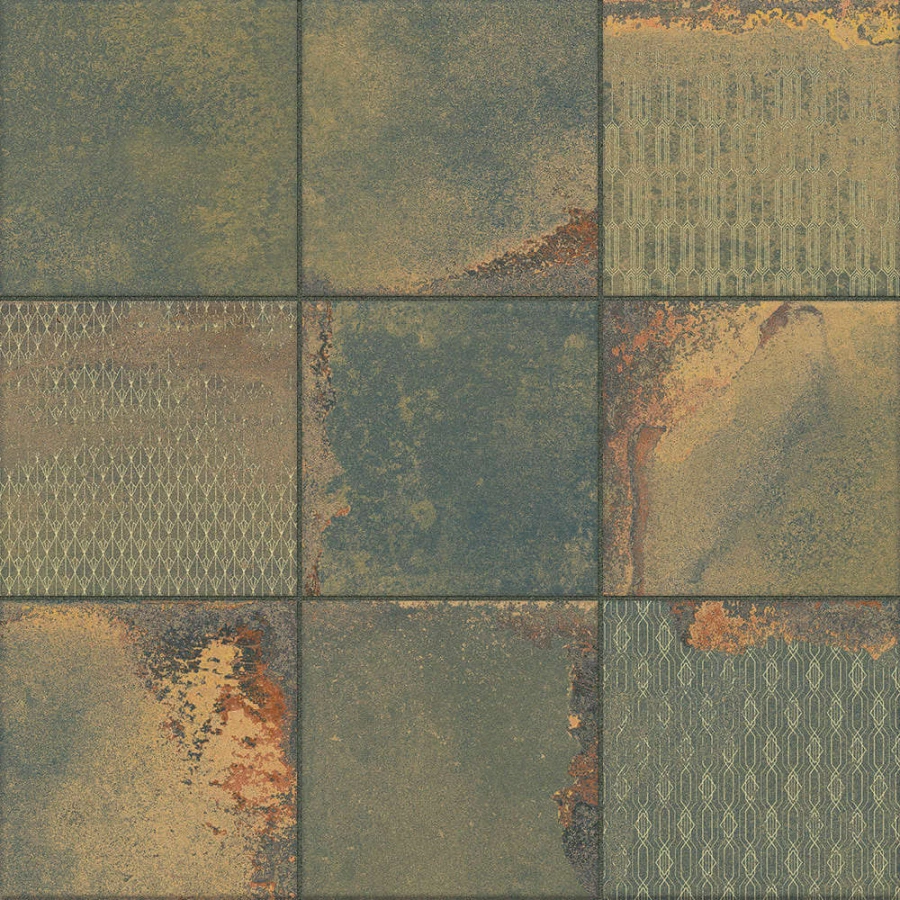 Керамогранит La Platera Cora Kube Oceano-D матовый зеленый 45х45 см