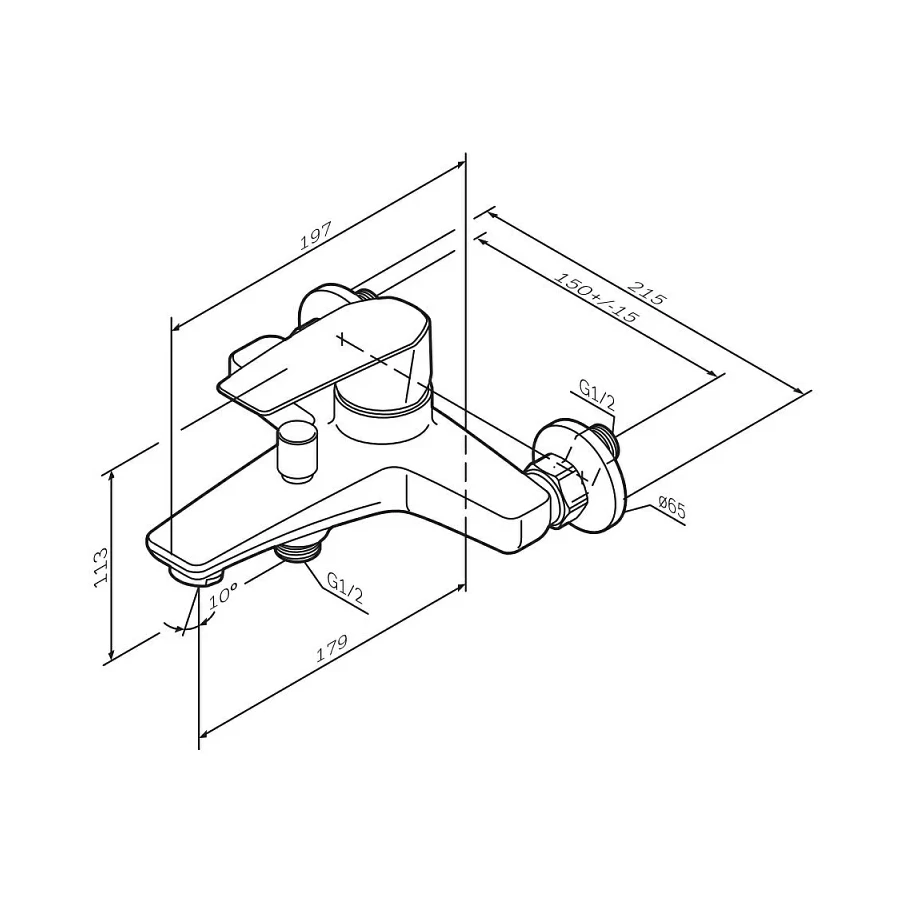 Смеситель Am Pm Gem для ванны и душа F90A10000