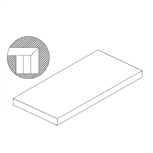 Ступень ТехноАрт керамогранит составная угловая фронт и торец с 2 усилителями РСУБ160 многоцветная 160х30 см