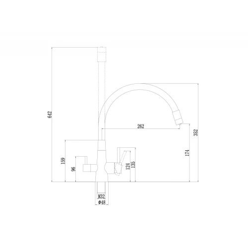 Смеситель Fmark для кухонной мойки под фильтр питьевой воды FS1062-S