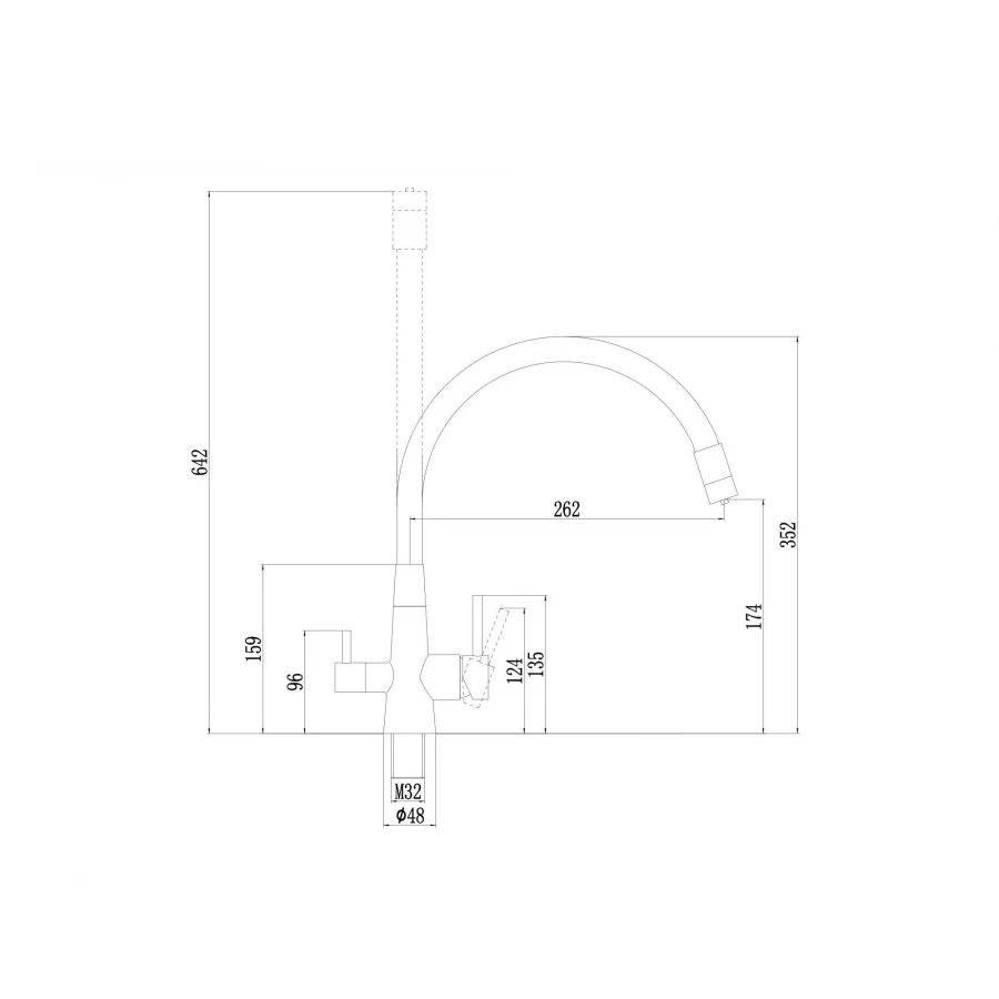 Смеситель Fmark для кухонной мойки под фильтр питьевой воды FS1062-S