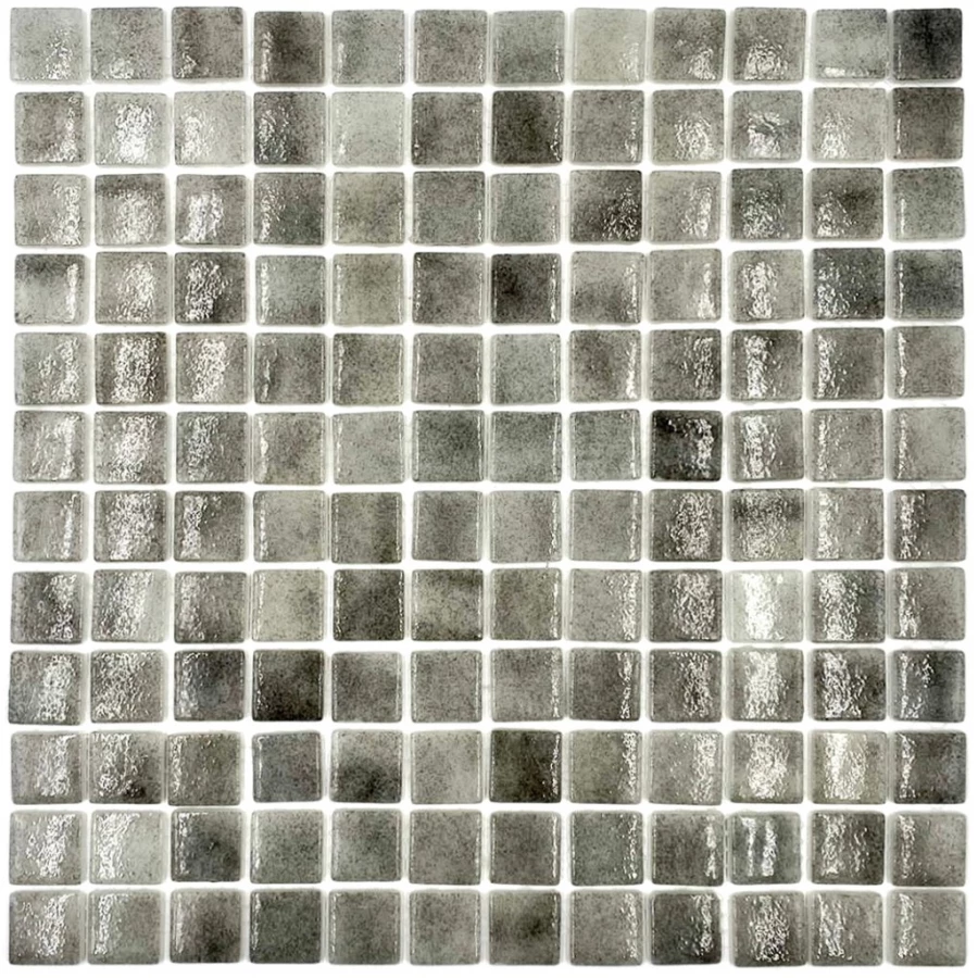 Мозаика Bonaparte Стеклянная мозаика Atlantis Platinum 24х24 глянцевая серая 31,5х31,5 см