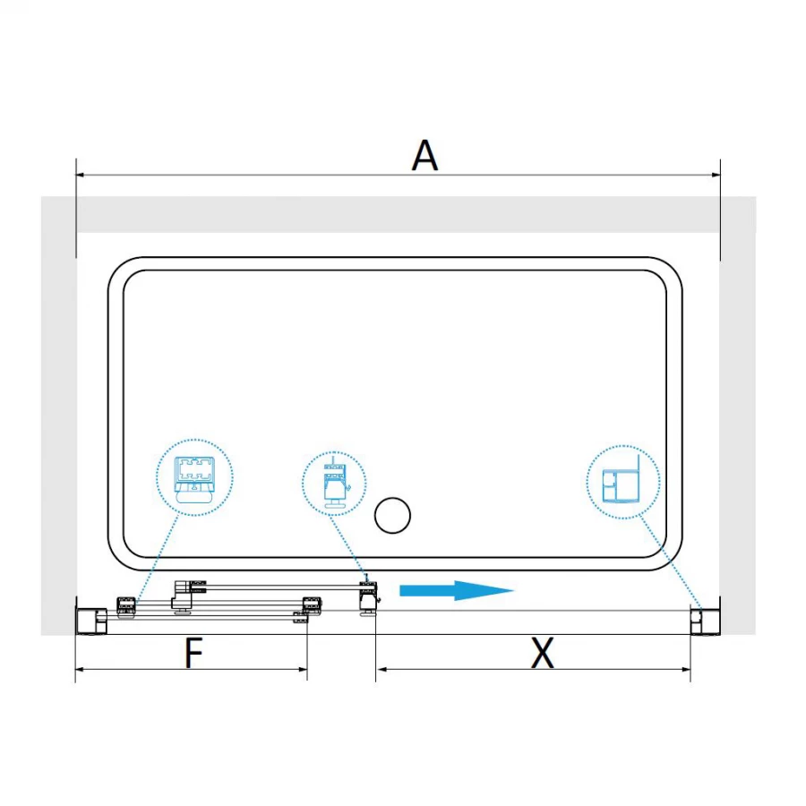 Душевая дверь RGW CL-111 Прозрачное 800 410911108-11