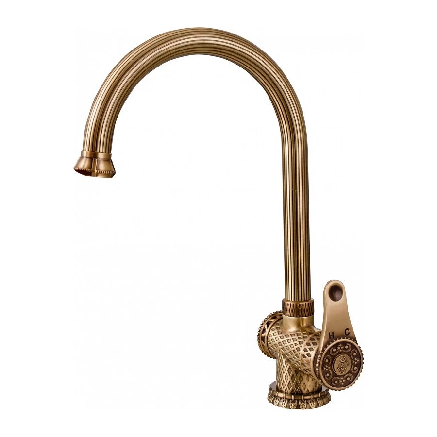 Смеситель для кухонной мойки Zorg Antic A 407K-BR бронза