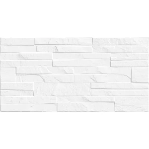 Плитка облицовочная Alma Ceramica Discover рельефная глянцевая белая TWU2550DCV10 50х24,9 см