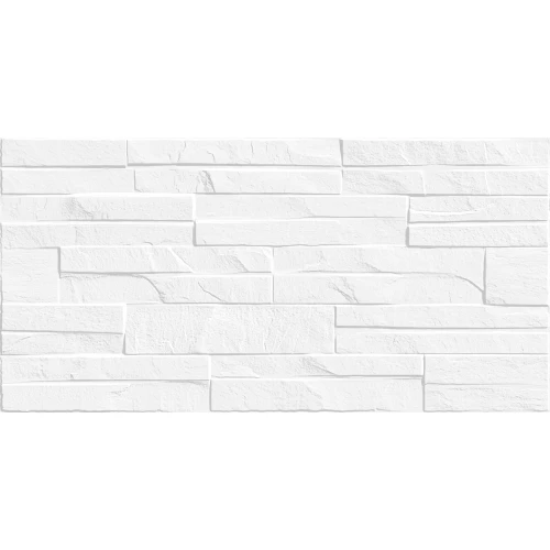 Плитка облицовочная Alma Ceramica Discover рельефная глянцевая белая TWU2550DCV10 50х24,9 см