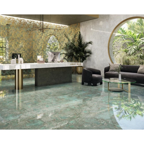 Керамогранит Dune Amazonite Pearl глянцевый серый 188643 120х60 см