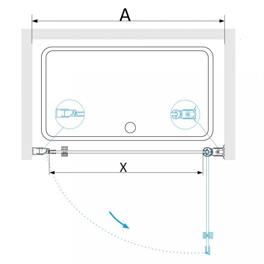 Душевая дверь RGW Dolphin TN-03B Прозрачное 800 54930308-14