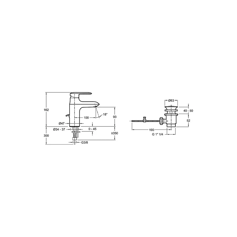 Смеситель для раковины Jacob Delafon Kumin Comfort Size E98827-CP