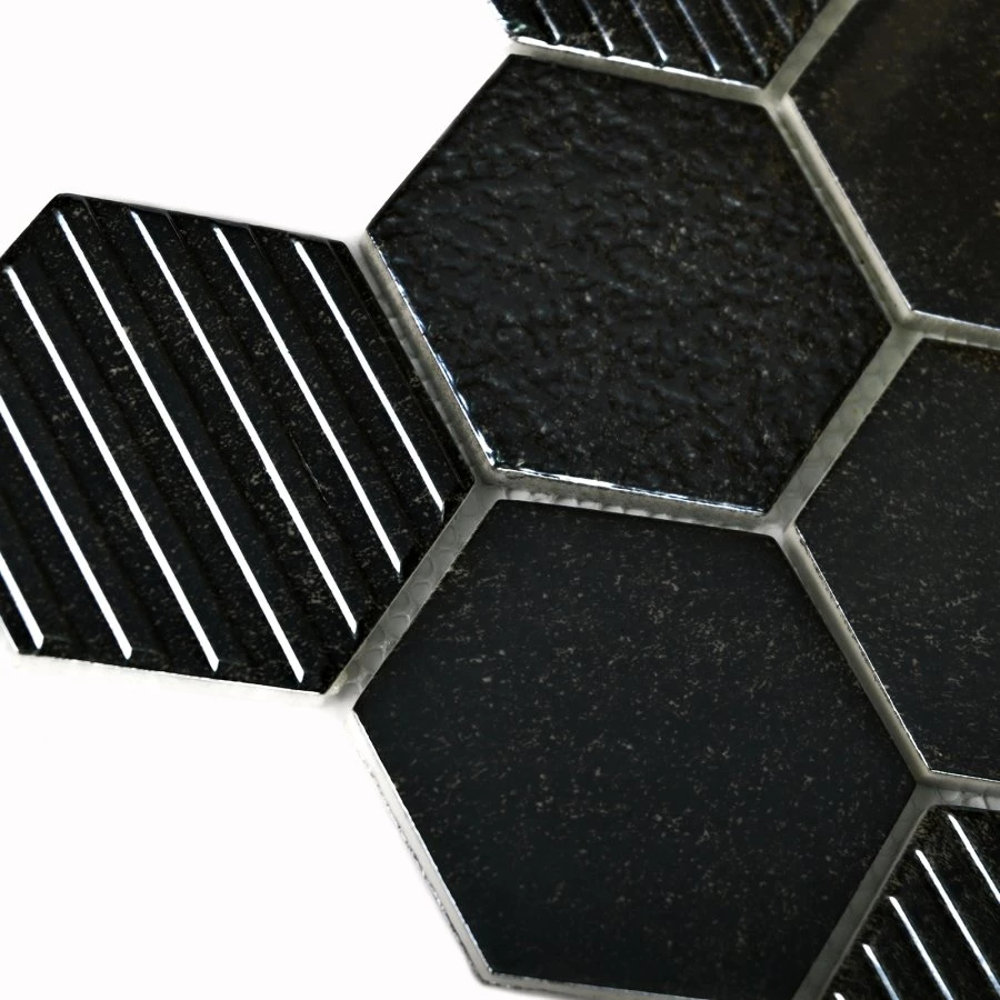 Мозаика Bonaparte Стеклянная мозаика Saba Iron 73х73 глянцевая графитовая 30,4х26,4 см